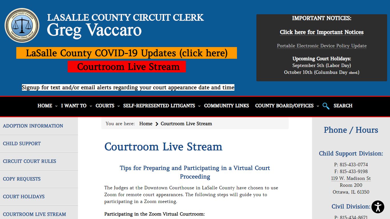 Courtroom Live Stream - LaSalle County Circuit Clerk