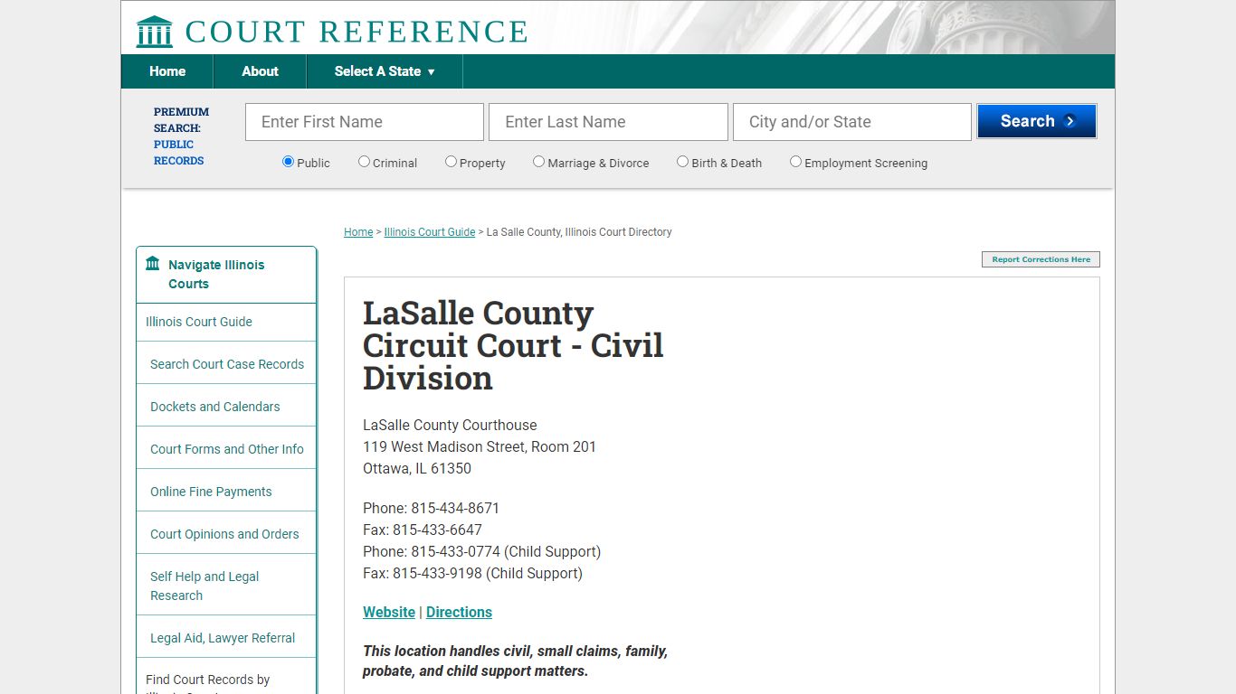 LaSalle County Circuit Court - Civil Division - Courtreference.com